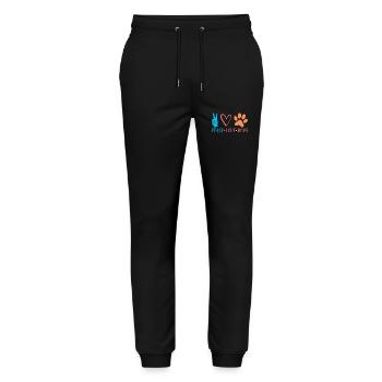 Dogs Saying Peace Love Dogs - Stanley/Stella Mover Unisex Organic Jogging Trousers - black - Front - Marisol (170cm) & Nik (191cm)