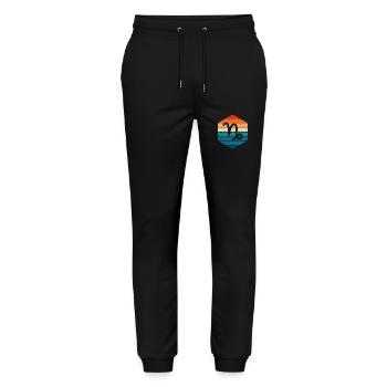 Capricorn Zodiac Sign Horoscope Retro Gift - Stanley/Stella Mover Unisex Organic Jogging Trousers - black - Front - Marisol (170cm) & Nik (191cm)