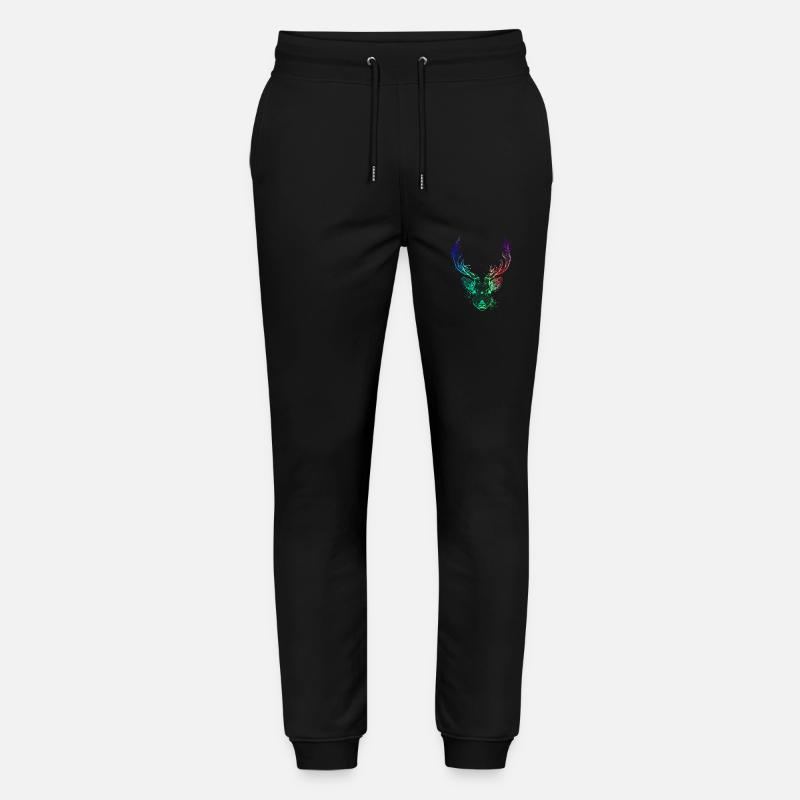 Farbenfroher Hirschkopf - Stanley/Stella Unisex Bio Jogginghose Mover  - Schwarz