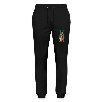 Birthday April 1962 - Stanley/Stella Mover Unisex Organic Jogging Trousers - black - Front - Marisol (170cm) & Nik (191cm)