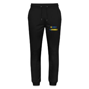 Puck Futin Ukraine - Stanley/Stella Mover Unisex Organic Jogging Trousers - black - Front - Marisol (170cm) & Nik (191cm)