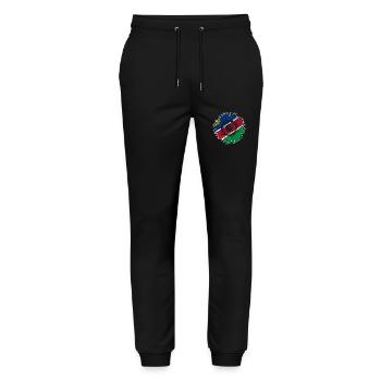 Namibia Flagge Sonnenblume - Stanley/Stella Unisex Bio Jogginghose Mover  - Schwarz - Vorne - Marisol (170cm) & Nik (191cm)