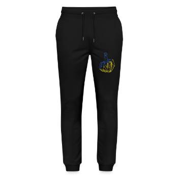 Ukraine Middle Finger - Stanley/Stella Mover Unisex Organic Jogging Trousers - black - Front - Marisol (170cm) & Nik (191cm)