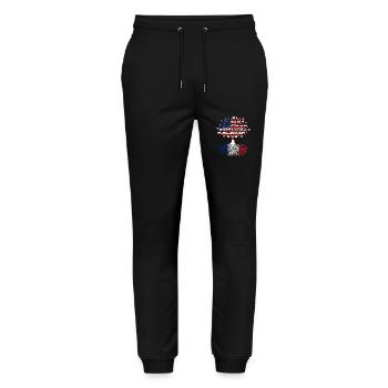 Amerikanischer Baum Französische Wurzeln - Stanley/Stella Unisex Bio Jogginghose Mover  - Schwarz - Vorne - Marisol (170cm) & Nik (191cm)