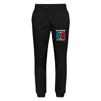 I'd rather be Glamping - Stanley/Stella Unisex Bio Jogginghose Mover  - Schwarz - Vorne - Marisol (170cm) & Nik (191cm)