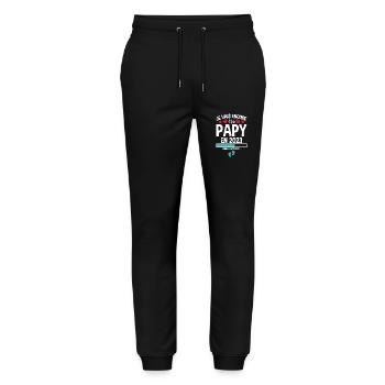 Je Vais Encore Être Papy En 2023 Cadeau Enceinte - Pantalon de jogging bio MOVER Stanley/Stella unisexe - noir - Devant - Marisol (170cm) & Nik (191cm)