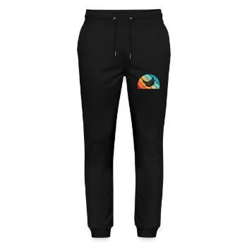Banana Vegan Lover Retro Veggie Fruit Gift idea - Stanley/Stella Unisex Bio Jogginghose Mover  - Schwarz - Vorne - Marisol (170cm) & Nik (191cm)