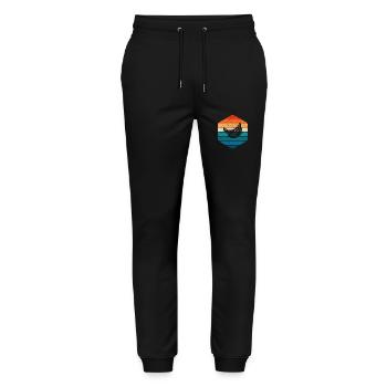 Banana Vegan Lover Retro Veggie Fruit Gift idea - Stanley/Stella Unisex Bio Jogginghose Mover  - Schwarz - Vorne - Marisol (170cm) & Nik (191cm)