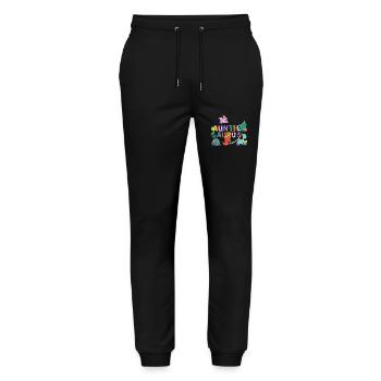 Tante Saurus | Tshirt de dinosaure Rawr | Famille - Pantalon de jogging bio MOVER Stanley/Stella unisexe - noir - Devant - Marisol (170cm) & Nik (191cm)