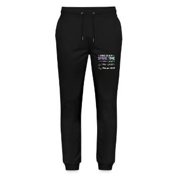 Ce que je fais dans mes temps libres gymnastique - Pantalon de jogging bio MOVER Stanley/Stella unisexe - noir - Devant - Marisol (170cm) & Nik (191cm)
