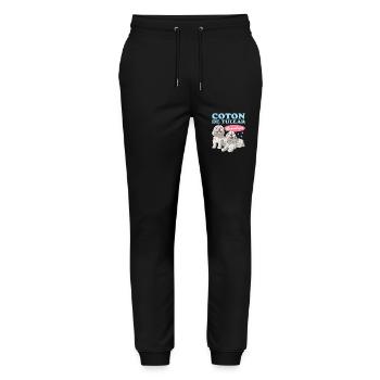 Coton de Tulear Grandma Dog Owner Gift - Stanley/Stella Mover Unisex Organic Jogging Trousers - black - Front - Marisol (170cm) & Nik (191cm)