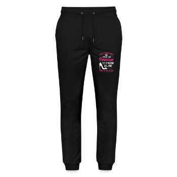 Princesse 83 Ans Idée Cadeau Anniversaire Amour - Pantalon de jogging bio MOVER Stanley/Stella unisexe - noir - Devant - Marisol (170cm) & Nik (191cm)