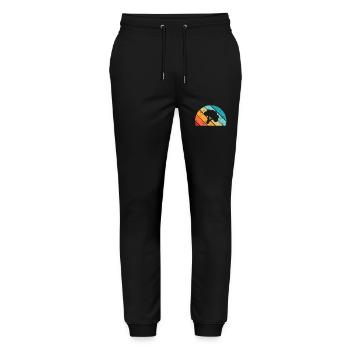 Broccoli Vegan Lover Retro Healthy Gift idea - Stanley/Stella Mover Unisex Organic Jogging Trousers - black - Front - Marisol (170cm) & Nik (191cm)