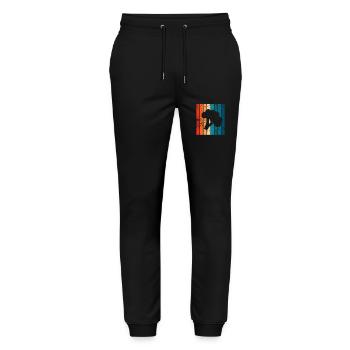 Broccoli Vegan Lover Retro Healthy Gift idea - Stanley/Stella Mover Unisex Organic Jogging Trousers - black - Front - Marisol (170cm) & Nik (191cm)