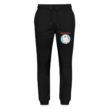 Pomeranian Dad Hundebesitzer Zwergspitz Geschenk - Stanley/Stella Unisex Bio Jogginghose Mover  - Schwarz - Vorne - Marisol (170cm) & Nik (191cm)