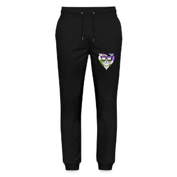 Genderqueer Chat Lgbt Bobtail japonais - Pantalon de jogging bio MOVER Stanley/Stella unisexe - noir - Devant - Marisol (170cm) & Nik (191cm)