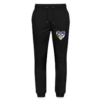 Genderqueer Lgbt Cat Oriental Shorthair - Stanley/Stella Mover Unisex Organic Jogging Trousers - black - Front - Marisol (170cm) & Nik (191cm)