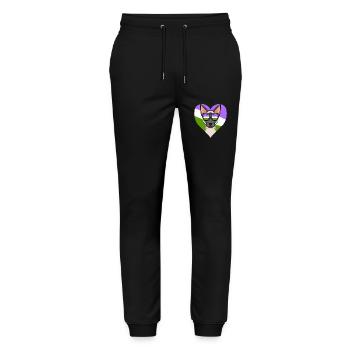 Genderqueer Lgbt Cat Siamese Cat - Stanley/Stella Mover Unisex Organic Jogging Trousers - black - Front - Marisol (170cm) & Nik (191cm)