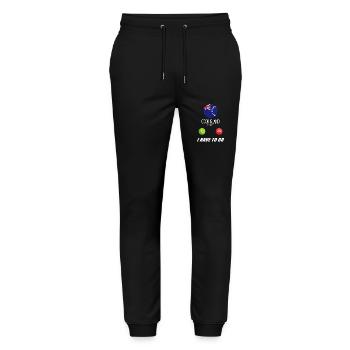 Cook Island ruft an Lusiger Flaggen Spruch - Stanley/Stella Unisex Bio Jogginghose Mover  - Schwarz - Vorne - Marisol (170cm) & Nik (191cm)