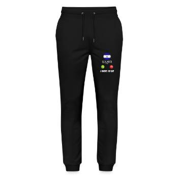 El Salvador calls lusiger flags saying - Stanley/Stella Mover Unisex Organic Jogging Trousers - black - Front - Marisol (170cm) & Nik (191cm)