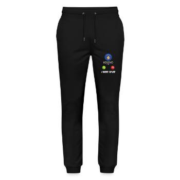 Kosovo calls lusiger flags slogan - Stanley/Stella Mover Unisex Organic Jogging Trousers - black - Front - Marisol (170cm) & Nik (191cm)