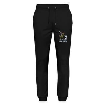 Geburtstagsshirt Dino Ritter - 2 Geburtstag Junge - Stanley/Stella Unisex Bio Jogginghose Mover  - Schwarz - Vorne - Marisol (170cm) & Nik (191cm)