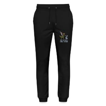 Geburtstagsshirt Dino Ritter - 6 Geburtstag Junge - Stanley/Stella Unisex Bio Jogginghose Mover  - Schwarz - Vorne - Marisol (170cm) & Nik (191cm)