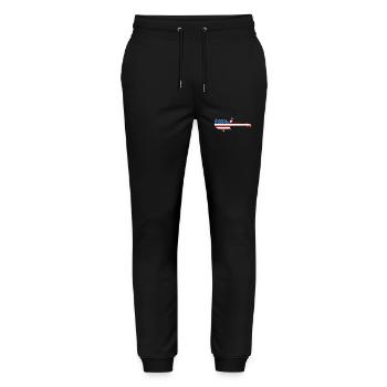 Von Der E-gitarre Inspirierte Amerikanische - Stanley/Stella Unisex Bio Jogginghose Mover  - Schwarz - Vorne - Marisol (170cm) & Nik (191cm)
