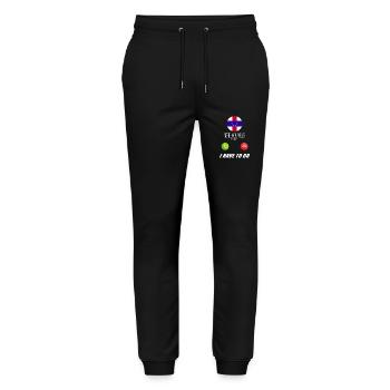 Netherlands Antilles calls lusiger flags - Stanley/Stella Mover Unisex Organic Jogging Trousers - black - Front - Marisol (170cm) & Nik (191cm)