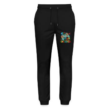 Level of the 1st year unlocked - Stanley/Stella Mover Unisex Organic Jogging Trousers - black - Front - Marisol (170cm) & Nik (191cm)