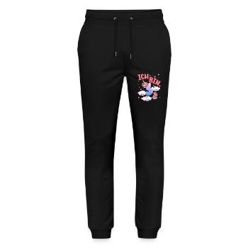 Ich Bin 3 Jahre Alt | Einhorn Thema | 3. - Stanley/Stella Unisex Bio Jogginghose Mover  - Schwarz - Vorne - Marisol (170cm) & Nik (191cm)