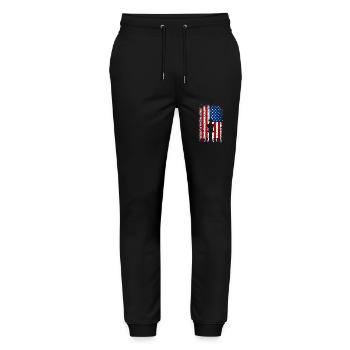 United States American flag Chess - Stanley/Stella Mover Unisex Organic Jogging Trousers - black - Front - Marisol (170cm) & Nik (191cm)