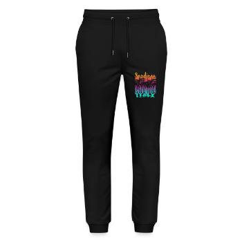 Vintage Sardaigne Italie Coucher de soleil - Pantalon de jogging bio MOVER Stanley/Stella unisexe - noir - Devant - Marisol (170cm) & Nik (191cm)