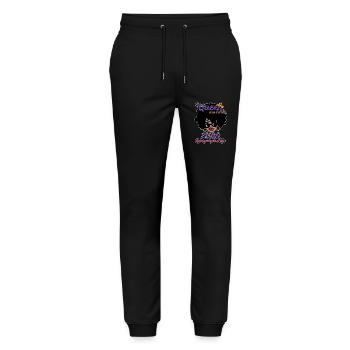 A Queen Was Born In 1980 - 42 Years Old Birthday - Stanley/Stella Mover Unisex Organic Jogging Trousers - black - Front - Marisol (170cm) & Nik (191cm)