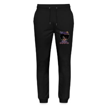 Une reine est née en 1995 - anniversaire de 27 ans - Pantalon de jogging bio MOVER Stanley/Stella unisexe - noir - Devant - Marisol (170cm) & Nik (191cm)