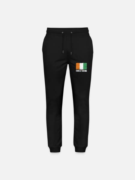 Ivory Coast Flag - Stanley/Stella Mover Unisex Organic Jogging Trousers - black