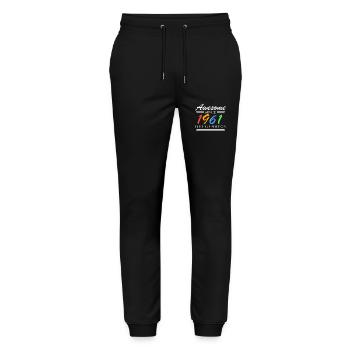 1961 - Born 1961 - Fantastic since 1961 - Stanley/Stella Mover Unisex Organic Jogging Trousers - black - Front - Marisol (170cm) & Nik (191cm)