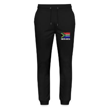 Afrique du Sud Flag Grunge Drapeau de l’Afrique du Sud - Pantalon de jogging bio MOVER Stanley/Stella unisexe - noir - Devant - Marisol (170cm) & Nik (191cm)