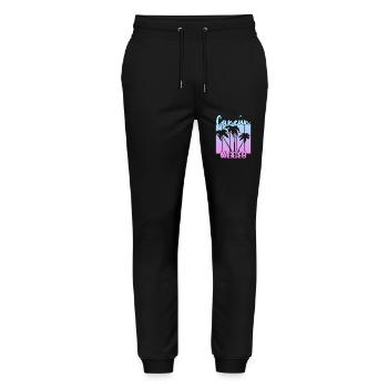 Cancun Mexique - Pantalon de jogging bio MOVER Stanley/Stella unisexe - noir - Devant - Marisol (170cm) & Nik (191cm)