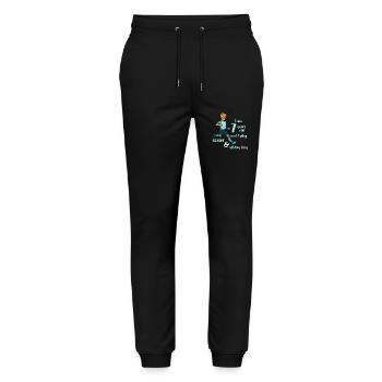 Junge schießt den Fußball - Ich bin 7 Jahre - Stanley/Stella Unisex Bio Jogginghose Mover  - Schwarz - Vorne - Marisol (170cm) & Nik (191cm)