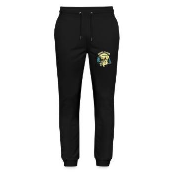 Happy Camper Campeur Heureux Camping Car Caravane - Pantalon de jogging bio MOVER Stanley/Stella unisexe - noir - Devant - Marisol (170cm) & Nik (191cm)