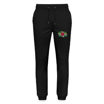 Dominica Flag Grunge Dominica Flag - Stanley/Stella Mover Unisex Organic Jogging Trousers - black - Front - Marisol (170cm) & Nik (191cm)