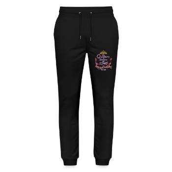 A Queen Was Born In 1948 - 74 Years Old Birthday - Stanley/Stella Mover Unisex Organic Jogging Trousers - black - Front - Marisol (170cm) & Nik (191cm)