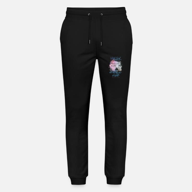 Christliche Zitate Pferde - Stanley/Stella Unisex Bio Jogginghose Mover  - Schwarz