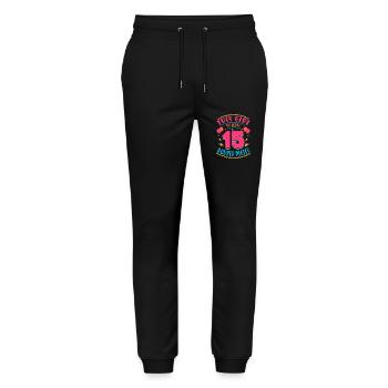 This Girl Is Now 15 | Cupcake Themed - Stanley/Stella Mover Unisex Organic Jogging Trousers - black - Front - Marisol (170cm) & Nik (191cm)