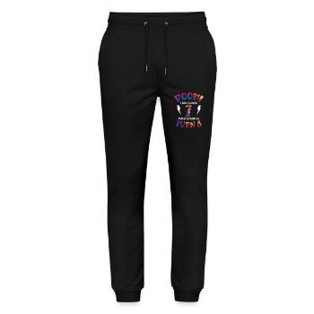 Boom Je viens d’avoir 7 ans mais j’ai hâte d’avoir 8 ans | - Pantalon de jogging bio MOVER Stanley/Stella unisexe - noir - Devant - Marisol (170cm) & Nik (191cm)