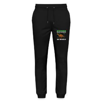 Parasaurolophus Dinosaur | Dinos Gift - Stanley/Stella Mover Unisex Organic Jogging Trousers - black - Front - Marisol (170cm) & Nik (191cm)