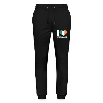 I love Ireland heart flag Ireland - Stanley/Stella Mover Unisex Organic Jogging Trousers - black - Front - Marisol (170cm) & Nik (191cm)