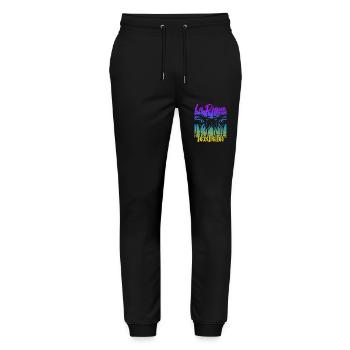 La Digue Seychelles - Stanley/Stella Mover Unisex Organic Jogging Trousers - black - Front - Marisol (170cm) & Nik (191cm)