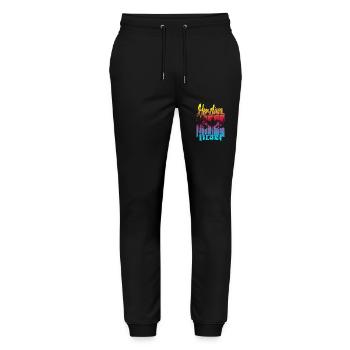 Herzliya Israel - Stanley/Stella Mover Unisex Organic Jogging Trousers - black - Front - Marisol (170cm) & Nik (191cm)
